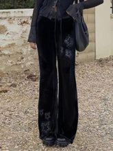 BXOXO - Star Rhinestone Low-Rise Tie Flared Pants