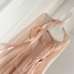 BXOXO - summer inspo 2025 Summer New Two-piece Sets Dress Women Sweet Mini Dress+Sunscreen Shawl Cardigan Gentle Style Beach Patry Set