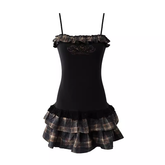 A-line Black Mini Dress HOT1357