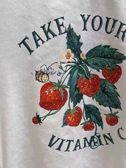 Strawberry Print Crop Top