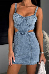 BXOXO - Denim Cutout Bodycon Cami Dress