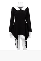 BXOXO - Doll Collar Ruched Fake Two-Pieces Dress