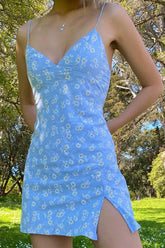 BXOXO - Floral Print Hem Split Cami Dress