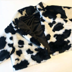 BXOXO - Faux Fur Cow Print Jacket