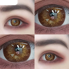 BXOXO 1 Pair 2 Tone Series Contact Lenses Colored Lenses for Eyes Starlight Series Eye Color Lens Yearly Use (DIA:14.5mm)