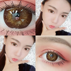 BXOXO 1 Pair 2 Tone Series Contact Lenses Colored Lenses for Eyes Starlight Series Eye Color Lens Yearly Use (DIA:14.5mm)