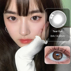 BXOXO -2pcs/pair Natural Pupil Lenses Contact Lenses for Eyes Comic Black Eyes Tear Eye 2 Tone Series Eye Contacts (dia:14mm)