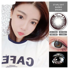 BXOXO 1 Pair 2 Tone Series Contact Lenses Colored Lenses for Eyes Starlight Series Eye Color Lens Yearly Use (DIA:14.5mm)