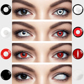 BXOXO 2pcs Halloween Colorful Contact Lenses Anime Cosplay Eye Lenses Multicolored Lenses Lenses White Black Red Lenses