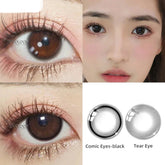 BXOXO -2pcs/pair Natural Pupil Lenses Contact Lenses for Eyes Comic Black Eyes Tear Eye 2 Tone Series Eye Contacts (dia:14mm)