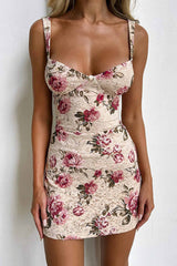 BXOXO - Lace Floral Printed Bodycon Cami Dress