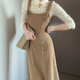 church outfit French Elegant Lady Two-Piece Set Female Autumn New Western Style Bottoming Skirt Versatile Waist Slimming Dress