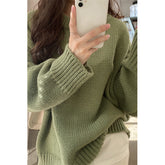 fall fashion round Neck Long Sleeve Pullover New Autumn and Winter Japanese Style Lazy Retro High-Grade Coat Top for Women