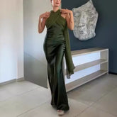 prom dresses Sexy Women's Sexy Strapless Slim Solid Color Personalized Bow Dress