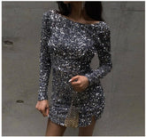 jester dress to impress round Neck Sexy Backless Split Flannel Sheath Long Sleeve Skirt Dress Evening Dress