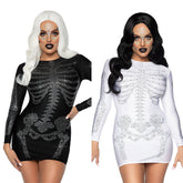 alien invasion dress to impress Halloween Vampire Skull Rhinestone Sexy Dress Rhinestone Luxury Long Sleeve Short Skirt Cosplay