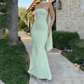 dresses 2024 Women's Dress Summer Sleeveless Tube Top Solid Color Elegant Dress