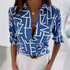 2000s fashion Women's Spring and Autumn Shirt Long-Sleeved Shirt Printed Shirt Women