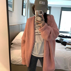 discover style ideas Lazy Style Gentle Cardigan Loose Sweater Spring and Autumn New Outerwear Mohair Thickened Knitted Coat