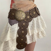 dress to impress outfits Wind Y2g Decorative Disc Waist Seal American Retro Asian Culture Belt Female Belt Fashion