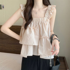 maternity Korean Style Fresh Sleeveless Sling Dress Women's Summer Lace-up Sweet First Love Dress