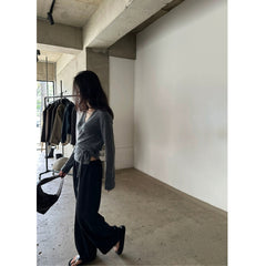 fall fashion 2024 Autumn Elegant Cross V-neck Lace-up Sweater Top