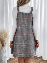 pumpkin patch dress to impress Women's V-neck Plaid Strap Dress Spring and Autumn Winter Fashion Women's Clothing