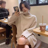 fall fashion 50 Super Nice Turtleneck Knitted Dress Women's Autumn and Winter New Slimming Mid-Length Inner Matching Overcoat Sweater Dress