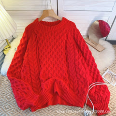 winter date night outfits Autumn and Winter Lazy Sweater Coat Women's Age-Reducing Puff Sleeve Loose Pullover Sweater Women's Top