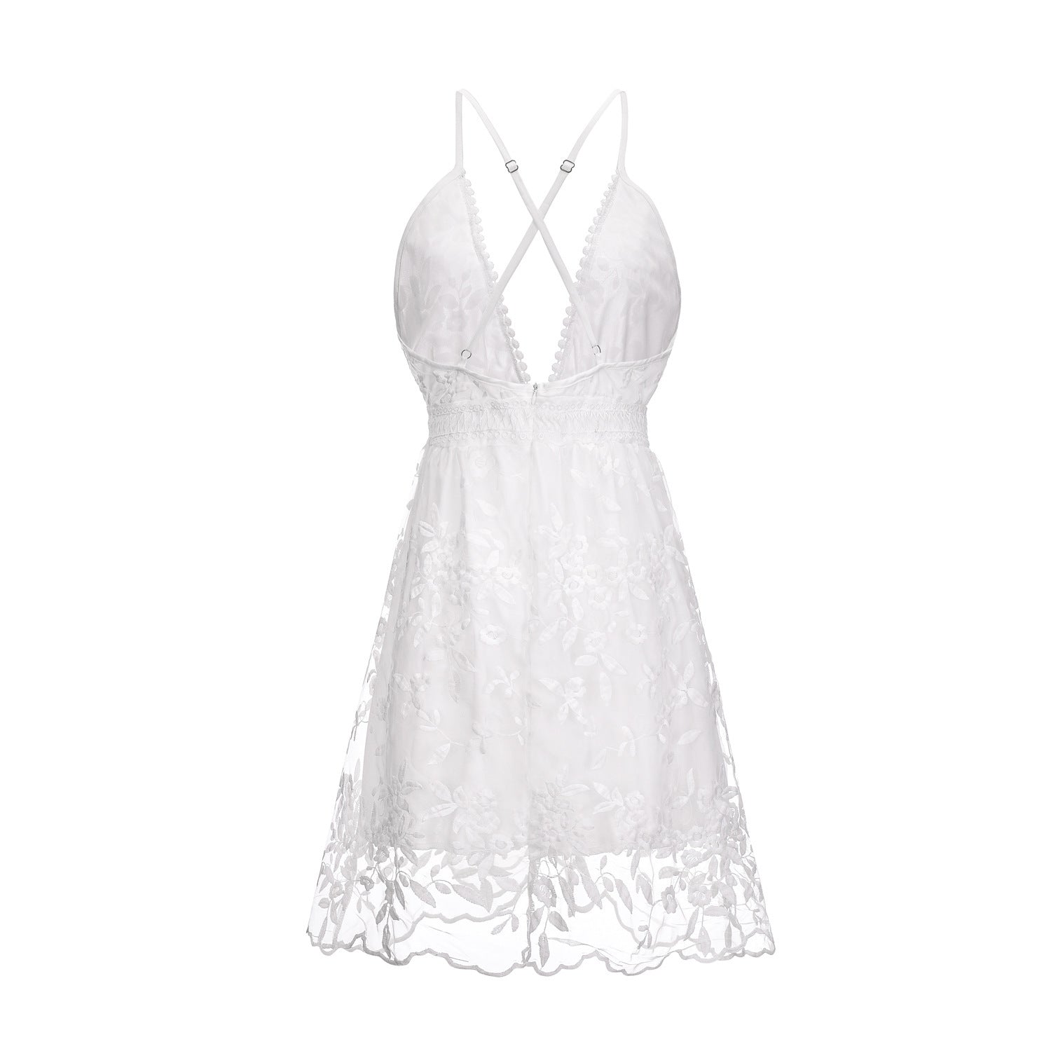 fall bridal shower outfit for guest Summer New Sexy Deep V-neck Backless Suspender Dress Lace Beach Dress