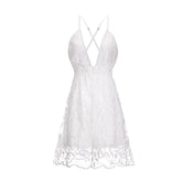 fall bridal shower outfit for guest Summer New Sexy Deep V-neck Backless Suspender Dress Lace Beach Dress
