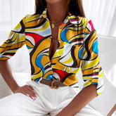 2000s fashion Women's Spring and Autumn Shirt Long-Sleeved Shirt Printed Shirt Women