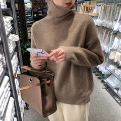 2000s fashion Sweater Autumn and Winter Thickened Turtleneck Loose All-Match Knitted Pullover Lazy Style Inner Wear Outer Wear Bottoming Shirt