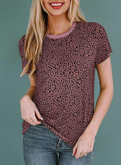 last minute halloween costumes Women's Casual Polka Dot Top round Neck Short Sleeve T-shirt Fashion Spring and Summer Loose Shirt