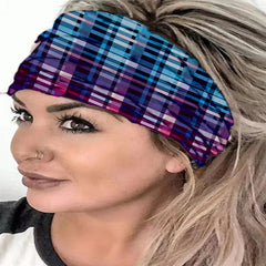 hipster Personalized Striped Printed Yoga Sports Wide Elastic Hair Band Face Wash Women Headband Headdress
