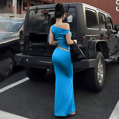 telenovela dress to impress Women's Clothing 2024 Autumn New Popular Sexy Wrapped Chest Split Dress Suit