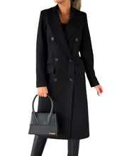 Women's Spring 2024 New Coat All-Match Woolen Coat Solid Color Long Sleeve Double Breasted Pocket