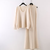 duo costumes High-End Small Dress Elegant Socialite Fried Street Western Style Gentle Sweater Two-Piece Suit Skirt for Women Autumn and Winter