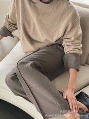 fall outfits 2024 Women's Solid Color round Neck Sweater Fresh Soft Knitted Basic Top