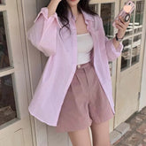 curvy casual outfits Chic Autumn Niche Temperament Simple Loose Striped Shirt Women's Long Sleeve Shirt Top