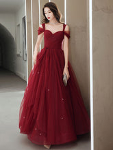 BXOXO Elegant Sweetheart Neck Burgundy Long Prom Dress, A line Backless Evening Dresses