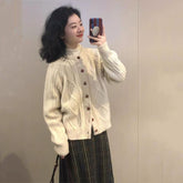 trending fall outfits Twist Cardigan Sweater Coat Women's Autumn and Winter Lazy Loose Sweater Soft Glutinous Top