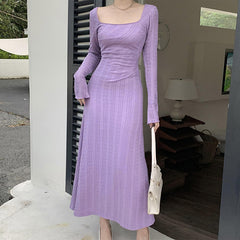 suit Mechanism Fabric Long Sleeve a Swing Dress Autumn Gentle Lady Style Dress