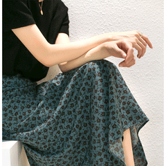 Floral Print Midi Skirt