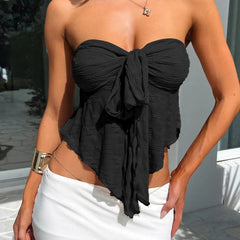 summer outfits inspo Yj24026 Style Sexy Hot Girl Lace Tube Top Summer New Twist Strap Vest for Women