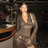 homecoming dresses Women's Clothing Autumn and Winter New Sexy Lace Hot Girl Party Dress