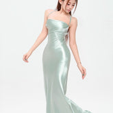 dresses New French Style Sexy Satin Sling Dress Advanced Design Summer Lace-up Waist Dress Temperament Dress