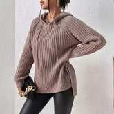 black sweater dress outfit Lazy Style Pullover Hooded Sweater Women's Loose Slimming Sweater Inner Temperament Top