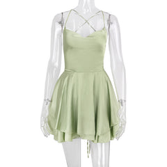 homecoming dresses 2024 Dress Women's Short Summer New Backless Sexy Fashion Satin Strap Jumpsuit