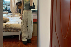 guys fits Fashionable Atmosphere Fake Two-Piece Camisole Women's Summer Outer Wear Pure Sweet and Spicy Beauty Back Contrast Color Sleeveless Short Top